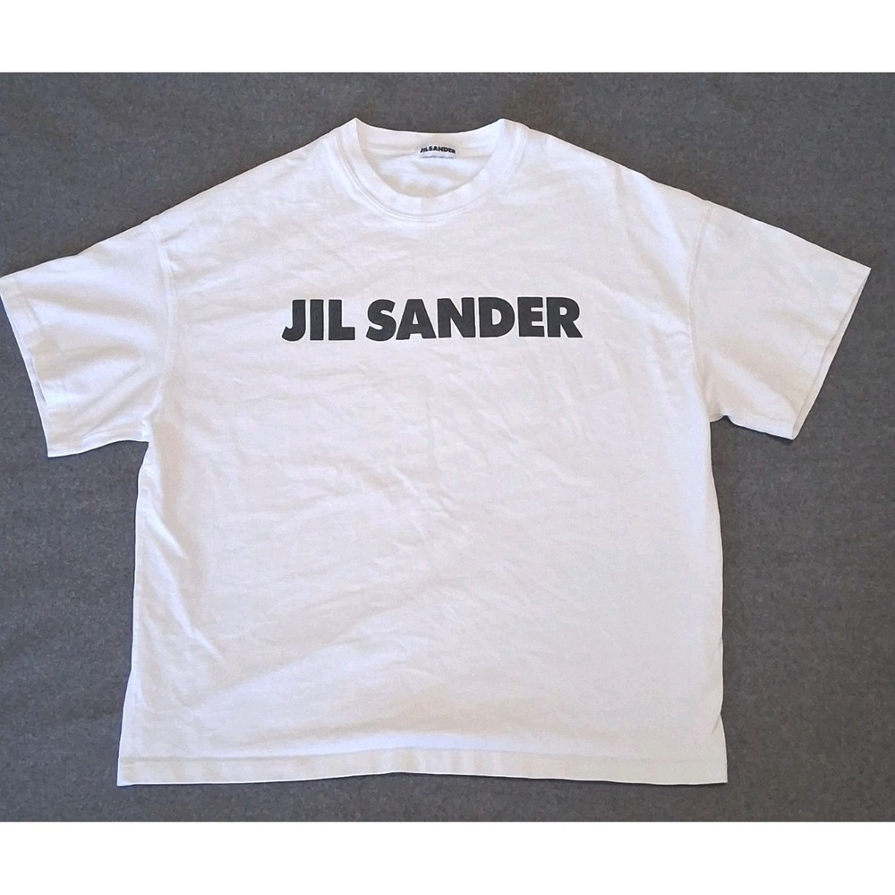 Jil Sander Big Logo Tee Oversized White T Shirt Size Small Boxy Luxury
